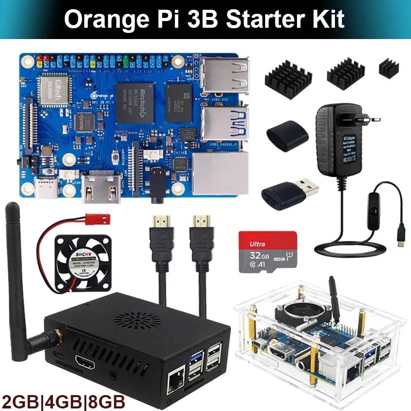 Orange Pi 3B 2GB 4GB 8GB RAM DDR4 RK3566    BLE SBC ɼ TF ī ̽ ǳ 濭   ġ, OPI 3B
